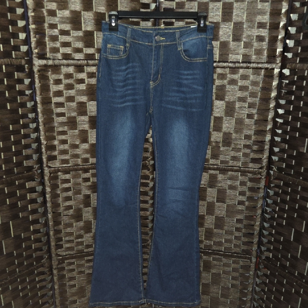 Low Rise Dark Blue Women's Flare Jeans